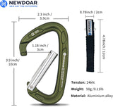 NewDoar Ultra-Light Aluminum Quickdraws Straight Bent Gate