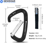 NewDoar Ultra-Light Aluminum Quickdraws Straight Bent Gate