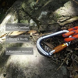 NewDoar 28KN UIAA & CE Certified Auto Climbing Carabiner -Grey 2pcs