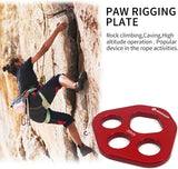 NewDoar Descender Plate 35KN Paw Rigging Plate 4 Holes Rock Climbing Gear