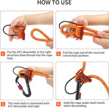 NewDoar Climbing Abseiling Belay Device ATC Rappelling Descender 25KN V-grooved Equipment-Orange