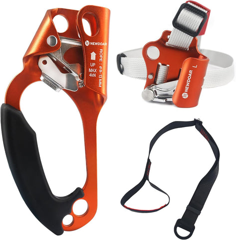 NewDoar Hand Ascender & Foot Ascender & Foot Loop Set (Left Orange Set)