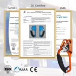 UIAA & CE Certified Left Hand Ascender for 8~13MM Rope - Orange