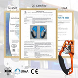 UIAA & CE Certified Left Hand Ascender for 8~13MM Rope - Orange
