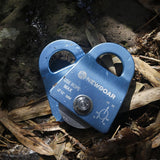 NewDoar CE Certified 20kN Micro Pulley Fixed Side Trolley for Climbing Rescue-Blue 1pcs