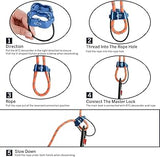 NewDoar Climbing Abseiling Belay Device ATC Rappelling Descender 25KN V-grooved Equipment-Blue