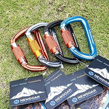 NewDoar 28KN UIAA & CE Certified Auto Climbing Carabiner -Orange 5pcs