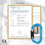 25KN CE&UIAA Certified Climbing Auto- Locking Carabiner Professional O-Shaped Heavy Duty Carabiner