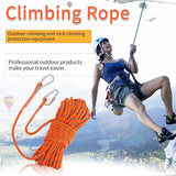 10mm Static Climbing Rope with 2 Steel Hooks Pro