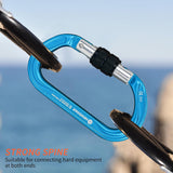 NewDoar 25KN CE&UIAA Certified Climbing Screwgate Locking Carabiner Professional O-Shaped Heavy Duty Carabiner