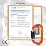 25KN CE&UIAA Certified Climbing Auto- Locking Carabiner Professional O-Shaped Heavy Duty Carabiner