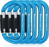 25KN CE&UIAA Certified Climbing Auto- Locking Carabiner Professional O-Shaped Heavy Duty Carabiner
