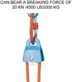 NewDoar CE Certified 20kN Micro Pulley Fixed Side Trolley for Climbing Rescue