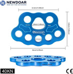 NewDoar Descender Plate 30/40KN Paw Rigging Plate 4/5 Holes Rock Climbing Gear