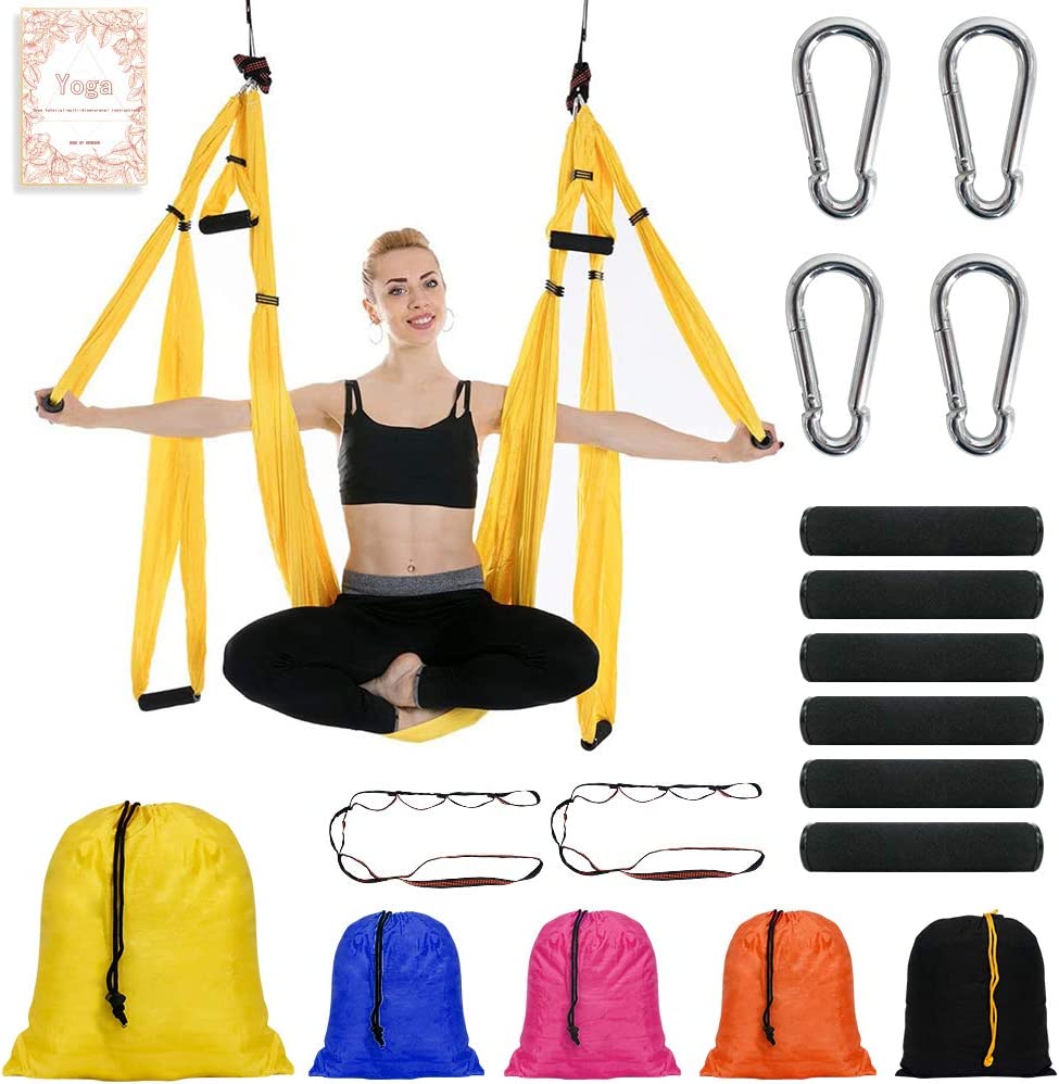 Ajustável Aerial Yoga Corda Anti Gravidade Lidar Completo Set Hammock  Balanço Voador Cadeira Aérea Yoga Handstand Sling De $429,44