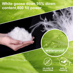 NewDoar Urltra-Light 800FP White Goose Down Camping Sleeping Bag