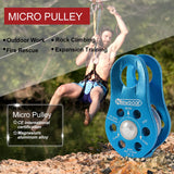 NewDoar Fixed Plate Micro Pulley,26KN CE Certified(26KN Blue 1pcs)