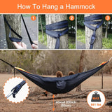 NewDoar Camping Hammock, Double & Single Person Nylon Hanging Swing Hammock for Outdoor Backpacking